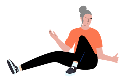 Person in comfortable clothing sitting relaxed, representing someone going through perimenopause